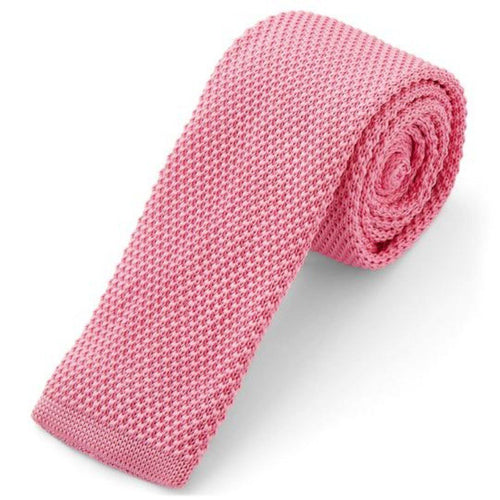 Knitted Pink Skinny Tie Neckties JayKirbyTies 