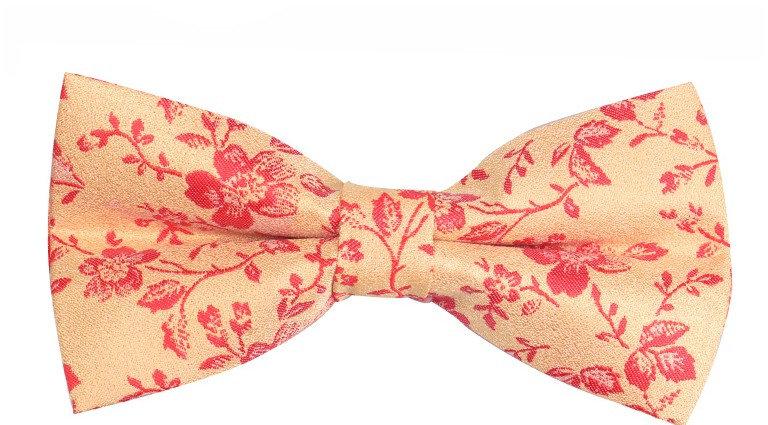 Apricot Floral Bow Tie Bow Ties JayKirbyTies 