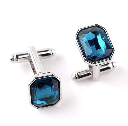 Aquamarine Octagonal Cufflinks Cufflinks JayKirbyTies 