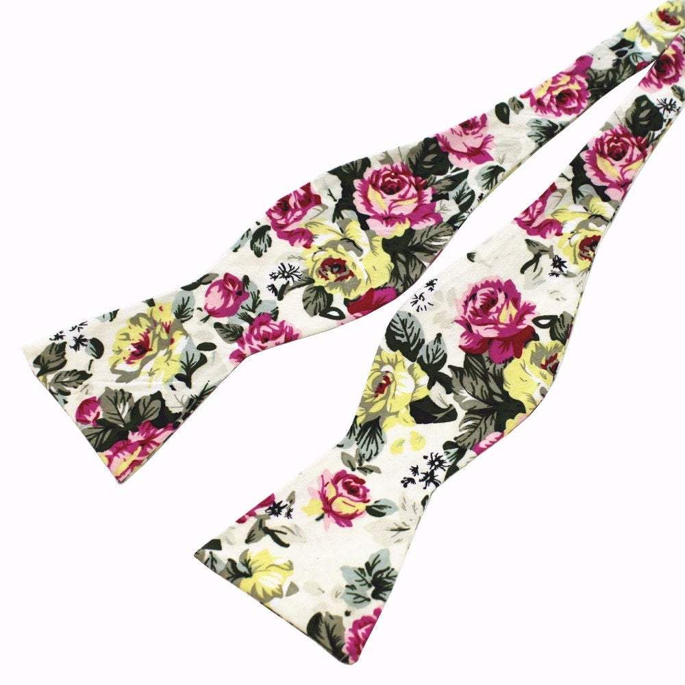 Beige Floral Bow Tie Bow Ties JayKirbyTies 