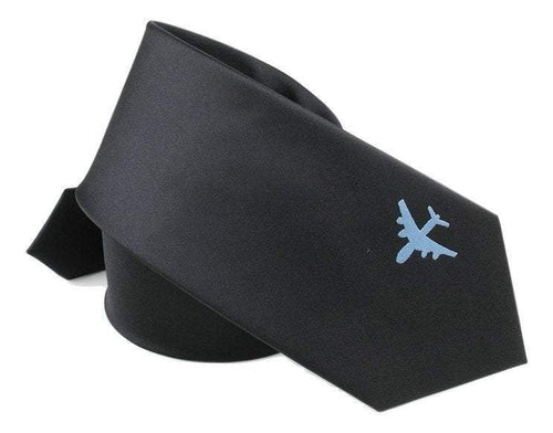 Black Airplane Pattern Tie Neckties JayKirbyTies 
