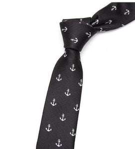 Black Anchor Skinny Tie Neckties JayKirbyTies 