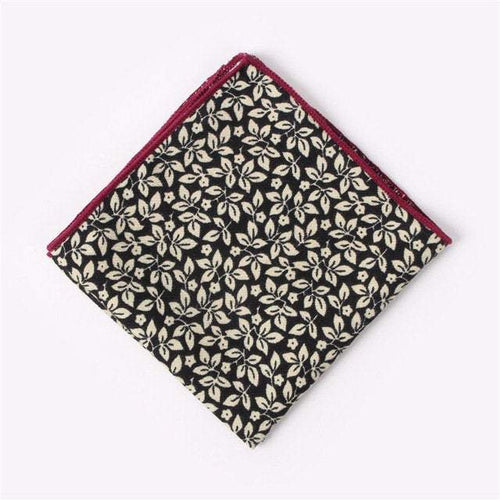 Black Floral Pocket Square Pocket Squares JayKirbyTies 