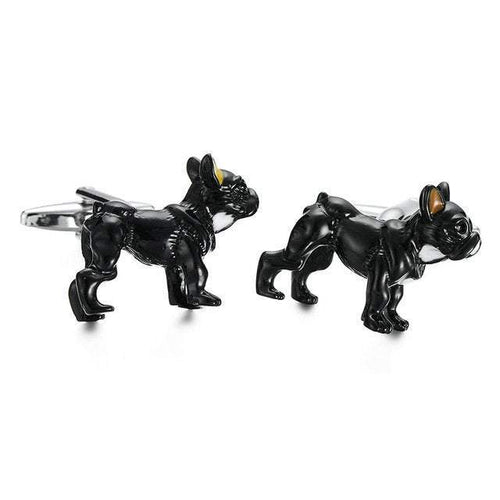 Black French Bulldog Cufflinks Cufflinks JayKirbyTies 