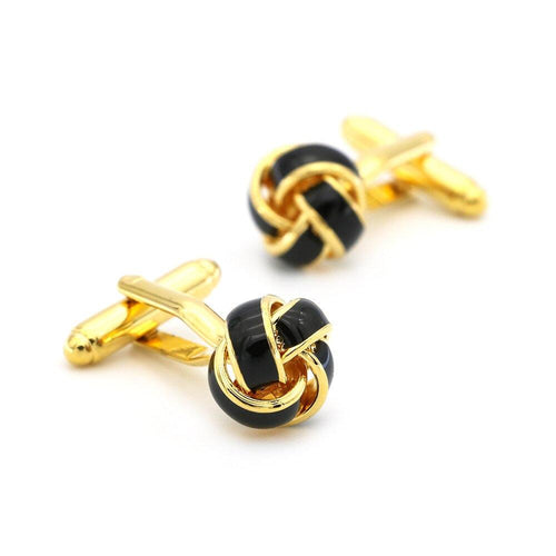 Black & Gold Knot Cufflinks Cufflinks JayKirbyTies 