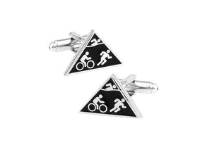 Black Ironman Triathlon Cufflinks Cufflinks JayKirbyTies 