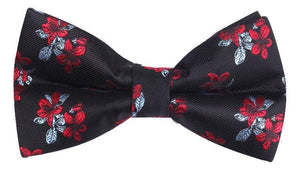 Black & Red Floral Bow Tie Bow Ties JayKirbyTies 