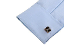 Load image into Gallery viewer, Black &amp; Rose Gold Lattice Cufflinks Cufflinks JayKirbyTies 