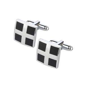 Black & Silver Square Cufflinks Cufflinks JayKirbyTies 