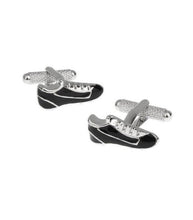 Load image into Gallery viewer, Black Soccer Boot Cufflinks Cufflinks JayKirbyTies 