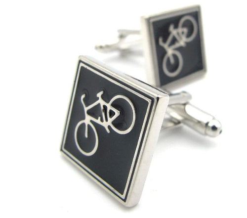 Black Square Bicycle Cufflinks Cufflinks JayKirbyTies 