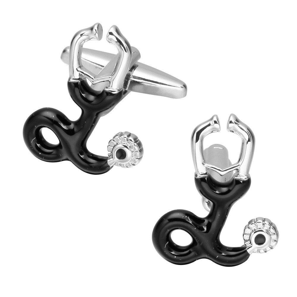 Black Stethoscope Cufflinks Cufflinks JayKirbyTies 