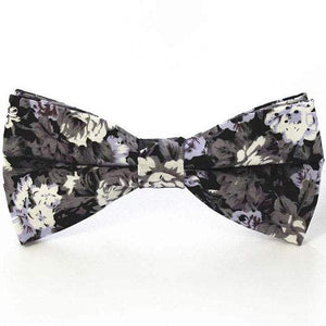 Black/Lilac Floral Bow Tie Bow Ties JayKirbyTies 