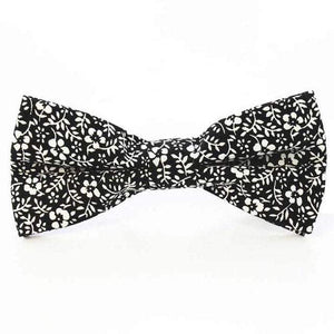 Black/White Floral Bow Tie Bow Ties JayKirbyTies 