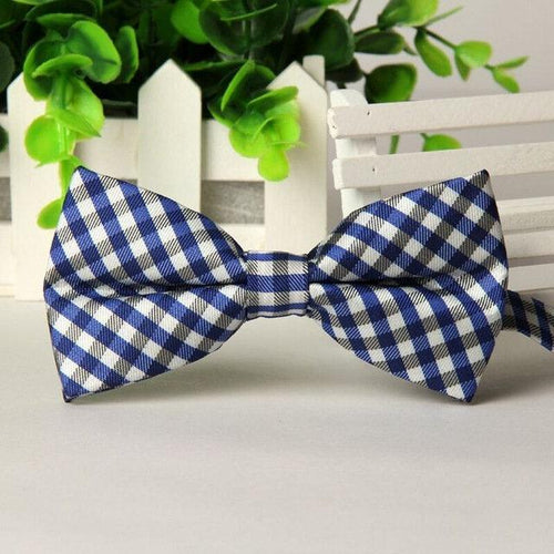 Blue & Black Gingham Bow Tie Bow Ties JayKirbyTies 