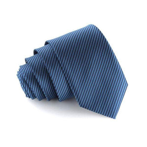 Blue & Black Striped Skinny Tie Neckties JayKirbyTies 
