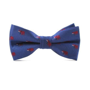 Blue Elephant Pattern Bow Tie Bow Ties JayKirbyTies 