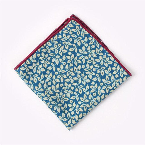 Blue Floral Pocket Square Pocket Squares JayKirbyTies 