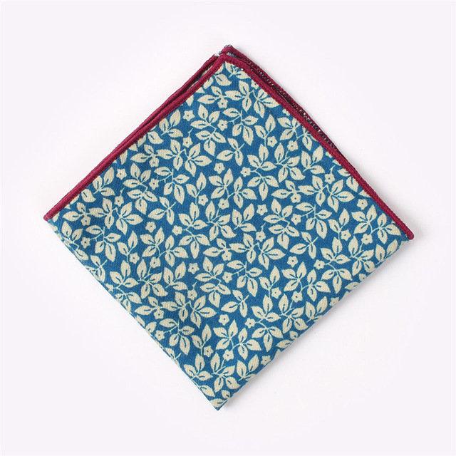 Blue Floral Pocket Square Pocket Squares JayKirbyTies 