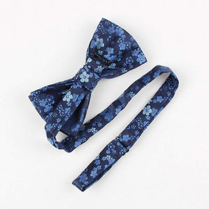 Blue Floral Silk Bow Tie Bow Ties JayKirbyTies 