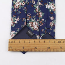 Load image into Gallery viewer, Blue Floral Skinny Tie &amp; Pocket Square Tie + Square JayKirbyTies 
