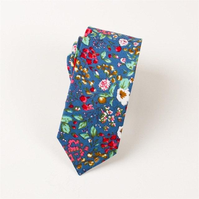 Blue Floral Tie Neckties JayKirbyTies 