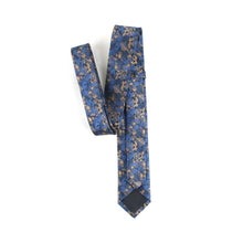Load image into Gallery viewer, Blue &amp; Gold Skinny Tie Neckties JayKirbyTies 