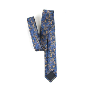 Blue & Gold Skinny Tie Neckties JayKirbyTies 