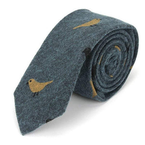 Blue Green Bird Pattern Tie Neckties JayKirbyTies 