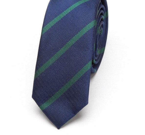 Blue & Green Striped Skinny Tie Neckties JayKirbyTies 
