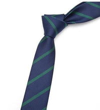 Load image into Gallery viewer, Blue &amp; Green Striped Skinny Tie Neckties JayKirbyTies 