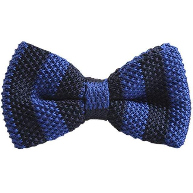 Blue Knitted Bow Tie Bow Ties JayKirbyTies 