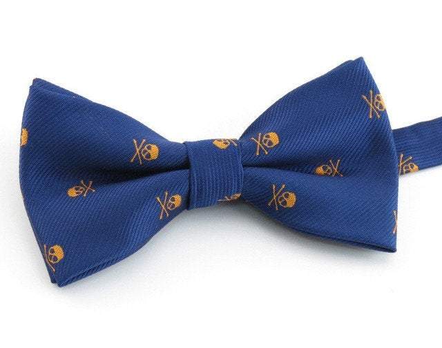 Blue & Orange Pirate Skull Bow Tie Bow Ties JayKirbyTies 