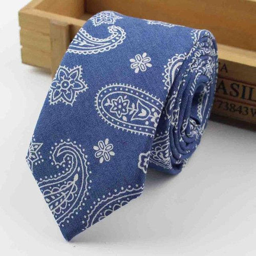 Blue Paisley Skinny Tie Australia