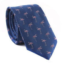 Load image into Gallery viewer, Blue Pink Flamingo Tie Neckties JayKirbyTies 