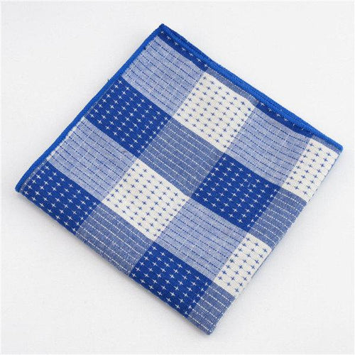 Blue Plaid Pocket Square Pocket Squares JayKirbyTies 