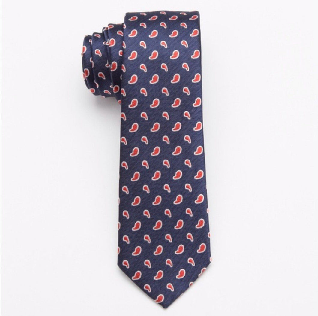 Blue & Red Classic Skinny Tie Neckties JayKirbyTies 