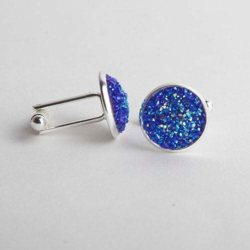 Blue Rhinestone Cufflinks Cufflinks JayKirbyTies 