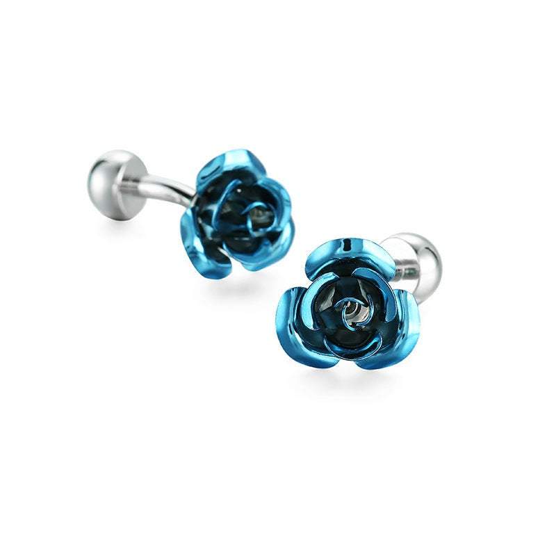 Blue Rose Cufflinks Cufflinks JayKirbyTies 