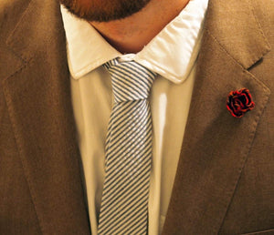 Blue Seersucker Tie Neckties JayKirbyTies 