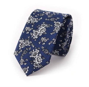 Blue & White Floral Tie Neckties JayKirbyTies 