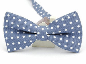 Blue & White Polka Dot Bow Tie Bow Ties JayKirbyTies 