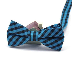 Blue/Black Gingham Bow Tie Bow Ties JayKirbyTies 