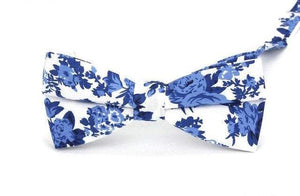 Blue/White Floral Bow Tie Bow Ties JayKirbyTies 