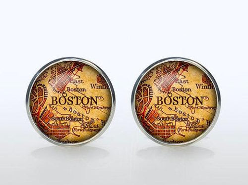 Boston Map Cufflinks Cufflinks JayKirbyTies 