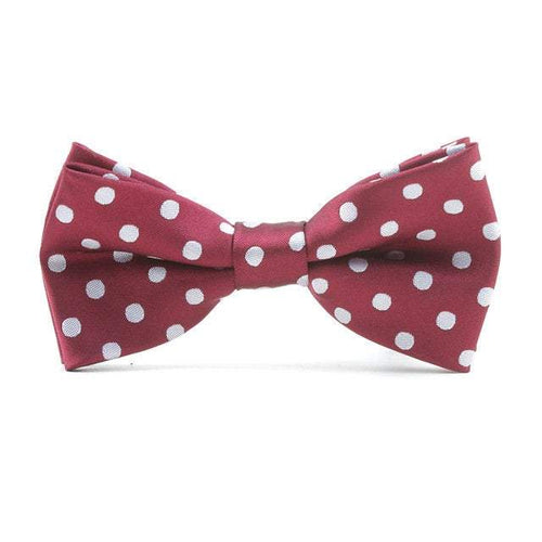 Boys Burgundy Polka Dot Bow Tie Bow Ties JayKirbyTies 