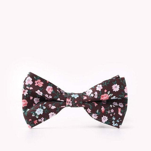Brown Coffee Floral Bow Tie Bow Ties JayKirbyTies 
