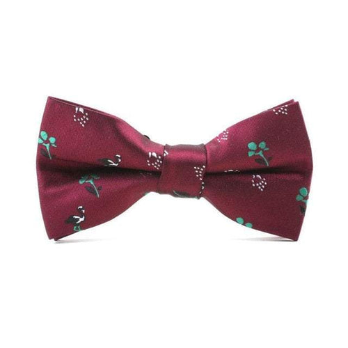 Burgundy Bird Pattern Bow Tie Bow Ties JayKirbyTies 