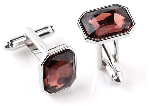 Burgundy Crystal Cufflinks Cufflinks JayKirbyTies 