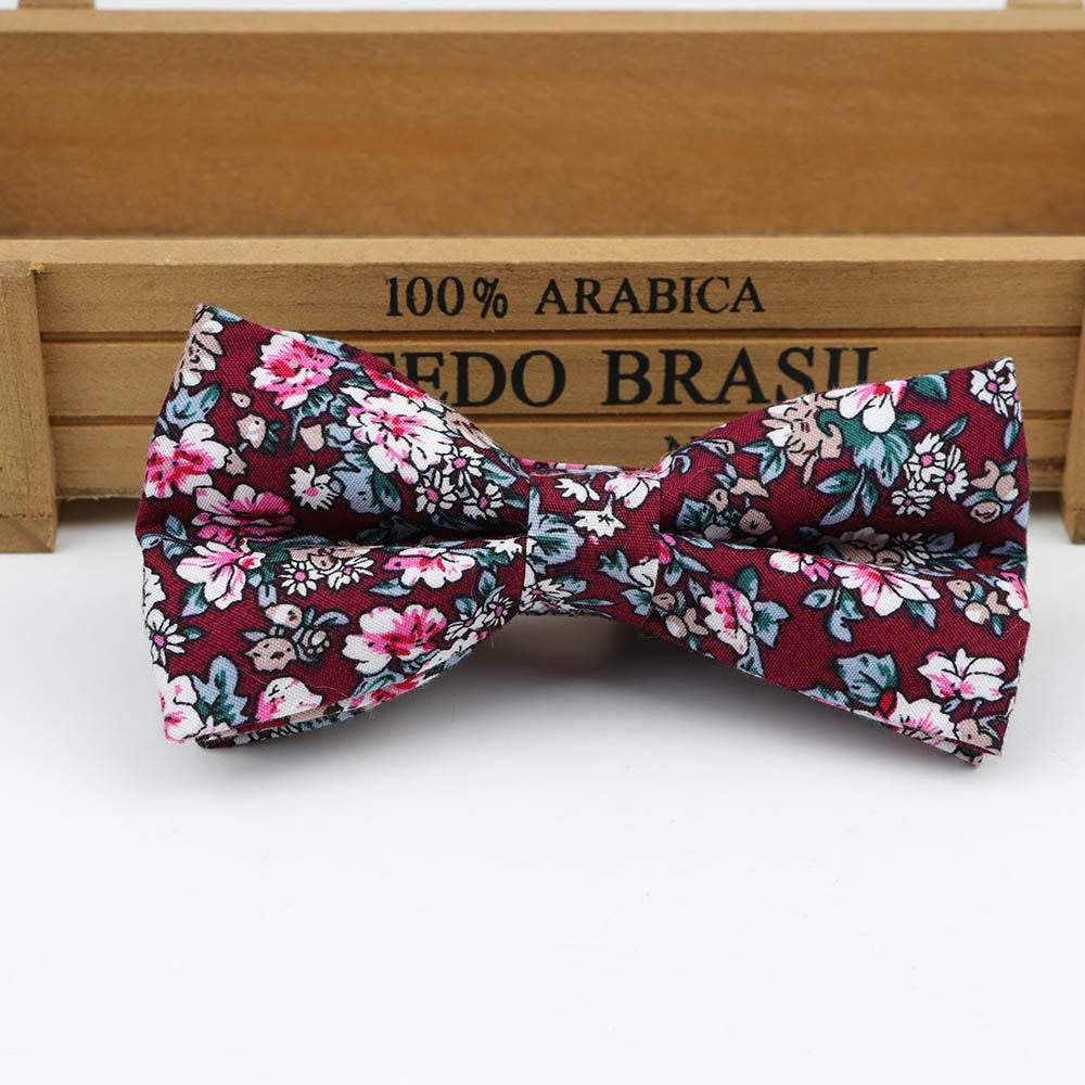 Burgundy Floral Bow Tie Australia